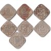 7 Coins Set of Two Anna Different Date 1918-1935 Copper-Nickel Coins of King George V British India Coinage