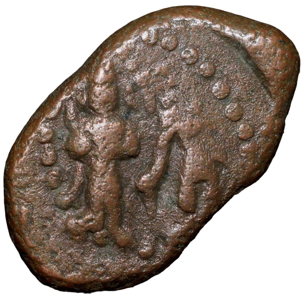 Copper Kasu of Sasivarnadeva(AD 1730-50) of Sivaganga Raja's Ty.12.4