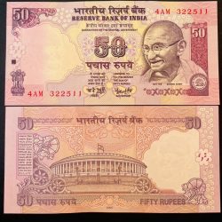 F-28 Rs 50 India Banknote Signature series Signed by Y.V.REDDY Inset PLAIN 2005 issue