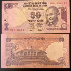 F - 46 Rs 50 India Banknote Signature series Signed by D.SUBARAO Inset PLAIN 2010 issue
