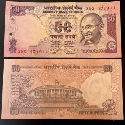 F - 49 Rs 50 India Banknote Signature series Signed by D.SUBARAO Inset R 2010 issue