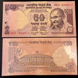 F 63 Rs 50 India Banknote Signature series Signed by RAGHURAM RAJAN Inset PLAIN 2015 issue