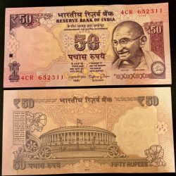 F 64 Rs 50 India Banknote Signature series Signed by RAGHURAM RAJAN Inset L 2015 issue