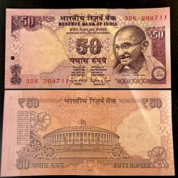 F 65 Rs 50 India Banknote Signature series Signed by RAGHURAM RAJAN Inset R 2015 issue