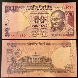 F - 66 Rs 50 India Banknote Signature series Signed by RAGHURAM RAJAN Inset E/TELE 2015 issue