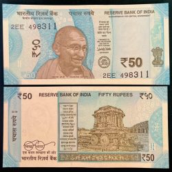 F 83 Rs 50 India Banknote Signature series Signed by URJIT R PATEL Inset R 2018 issue