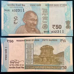 F 91 Rs 50 India Banknote Signature series Signed by SHAKTI KANTA DAS Inset L 2021 issue