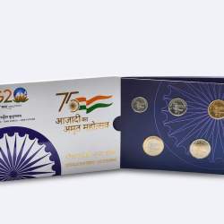 Alternative view of Azadi Ka Amrit Mohatsav, Circulation Coins 2023, Folder Packing, Mumbai Mint.