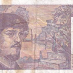 Alternative view of France 20 Francs - Debussy with safety wire Rare Note
