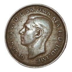Alternative view of GREAT BRITAIN Copper ONE PENNY "Big Size" Year 1938 King GEORGE-VI High Collectable Grade.