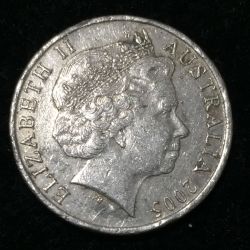 Alternative view of Australia 20 Cents 2005 - Elizabeth II 4th Portrait - Coming Home - End of World War II Commemorative issue#D-92