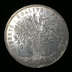 France 100 Francs 1983 Silver 15g Coin Almost UNC #D-109
