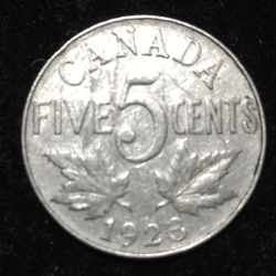 Canada 5 Cents 1923 George V Rare Coin Lowest price #D-118