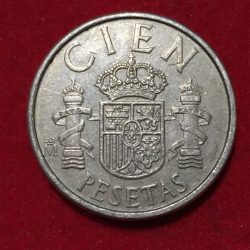 Spain 100 Pesetas 1986- Juan Carlos I value as "CIEN" Rare Coin #D-138