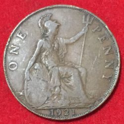United Kingdom 1 Penny 1921 - George V Rare Lowest price Coin #D-167