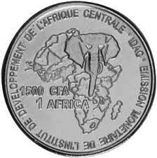 Alternative view of Equatorial Guinea, 1500 CFA FRANCS, 1 AFRICA, 2005, Cowry shells, X# 124/ KM #124, AUNC CONDITION, Fantasy issue.