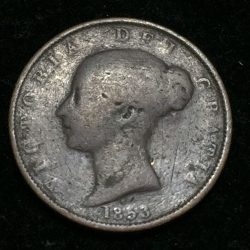 United Kingdom ½ Penny 1853 - Victoria 1st portrait Weight 9.45g Coin #D-188