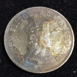 Alternative view of British Crown dependencies › Jersey 5 Shillings 1966- Elizabeth II Battle of Hastings Commemorative issue (weight 28.47g) #D-195
