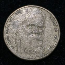 Alternative view of Australia 1 Dollar 1996 - Elizabeth II 3rd Portrait - "Father of Federation" Commemorative issue Coin # I-18