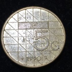 Netherlands 5 Gulden 1990 - Beatrix rare Lowest Price Coin # I-26