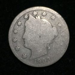 United States 5 Cents Liberty Nickel with CENTS 1903 Coin #D-35