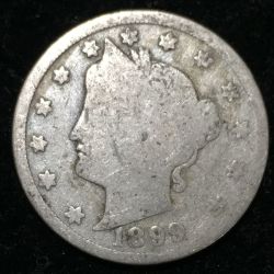 United States 5 Cents Liberty Nickel with CENTS 1899 Coin #D-36
