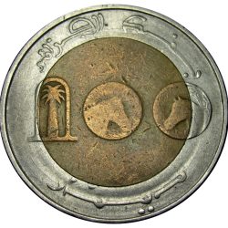 Algeria, 100 Dinars, 2000 / 2002, Bimetal, KM# 132, Circulated Condition.