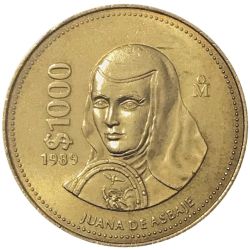 Mexico 1000 Pesos 1988-1992 Rare Coin Lowest Price Buyer will receive different Year same Coin # I -90