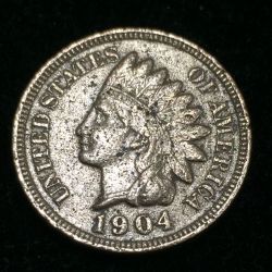 1904 United States 1 Cent "Indian Head Cent" Rare Coin #I-92