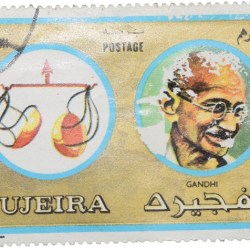 Postal CTO Stamp from United Arab Emirates with Mahatma Gandhi Used Condition as per Image.
