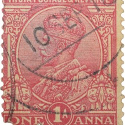 Postal Stamp of George V 1 Anna Pink Colour - Used Condition as per Image.