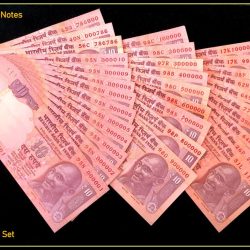 Rs 10 INDIA Banknote 32 Notes complete Solid Set Small font 000001 t0 100000 Gem UNC