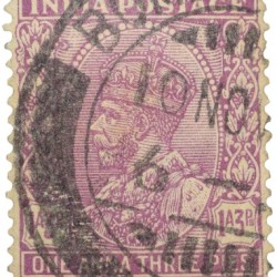 Postal Stamp of George V 1 Anna 3 Pies Pink Colour - Used Condition as per Image.