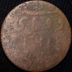 Alternative view of Copper 2 Pice of Bengal Presidency (18th Cen. AD) Banaras Coinage KM A55 Rare Double Pice