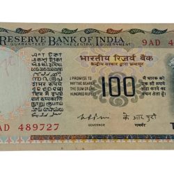 100 Rupees Old AGRICULTURE Issue COBALT BLUE Colour Signature K.R PURI **V. SCARE** Collectable Grade.