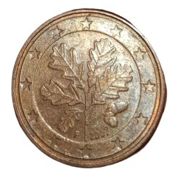 Alternative view of GERMANY Copper Platted Steel 5 EURO CENT Year 2007 High Collectable Grade.