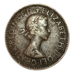 Alternative view of UNITED KINGDOM Copper HALF PENNY Year 1958 Queen ELIZABETH-II High Collectable Grade.