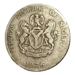 NIGERIA Cu/Ni 10 KOBO Year 1976 "Federal Republic of Nigeria" Collectable Grade.