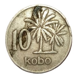 Alternative view of NIGERIA Cu/Ni 10 KOBO Year 1976 "Federal Republic of Nigeria" Collectable Grade.