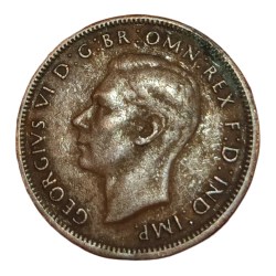 Alternative view of AUSTRALIA Copper HALF PENNY Year 1943 King GEORGE-VI "Kangaroo 🦘" Collectable Grade.