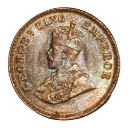 Alternative view of British India 1/12 ANNA Year 1930 King GEORGE-V in UNC Grade.