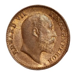 Alternative view of British India 1/12 ANNA Year 1904 King EDWARD-VII **V. SCARE** UNC Grade.