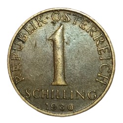 Alternative view of AUSTRIA Aluminium Bronze 1 SCHILLING Year 1980 Edelweiss Flora and Flowers in High Collectable Grade.