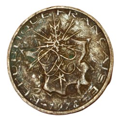 Alternative view of FRANCE Ni/Brs 10 FRANCS Year 1978 Handel en Industrie, Landkaarten in Collectable Grade.