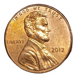 Alternative view of UNITED STATES OF AMERICA Cu/Zn Year 2012 [Without Letter] Lincoln Penny-Union Shield in Top UNC Grade.
