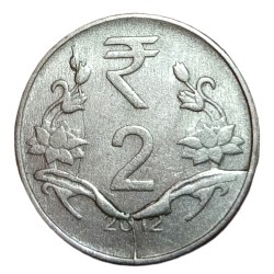 2 Rupees Fss Year 2012 with DIE CRACK, DIE BREAK, & DIE CUD Forming like JOINING FLOWERS Errors High Collectable Grade.
