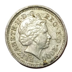 Alternative view of GREAT BRITAIN Cu/Ni 5 PENCE Year 2000 Queen ELIZABETH-II High Collectable Grade.