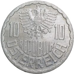 Aluminium 10 Goschen of Austria (AD 1998) with Austrian coat of arms