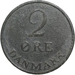 Alternative view of Old Zinc 2 Ore of Frederick IX (AD 1947-1972) of Danmark Country