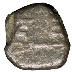 Alternative view of Silver Dramma of Ramadeva of Yadavas of Devagiri(AD 1261-1270) Lion Facing Left/Devanagari